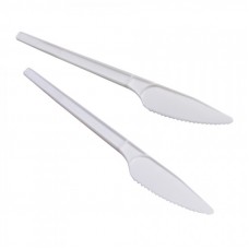 Одноразовые ножи, комплект 100 штук, «Эконом», пластиковые, 165 мм, белые