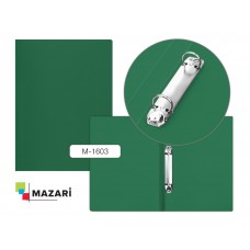 Папка на 2-х кольцах, А4, 0.5 мм, корешок 21 мм, зеленая MAZARI