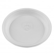Тарелка пластиковая 220мм, комплект 50 шт, пластиковые, белые. 