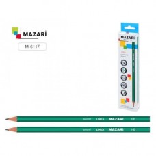 Набор карандашей чернографитных твердости HB (TМ), пластиковый, 12 шт MAZARI